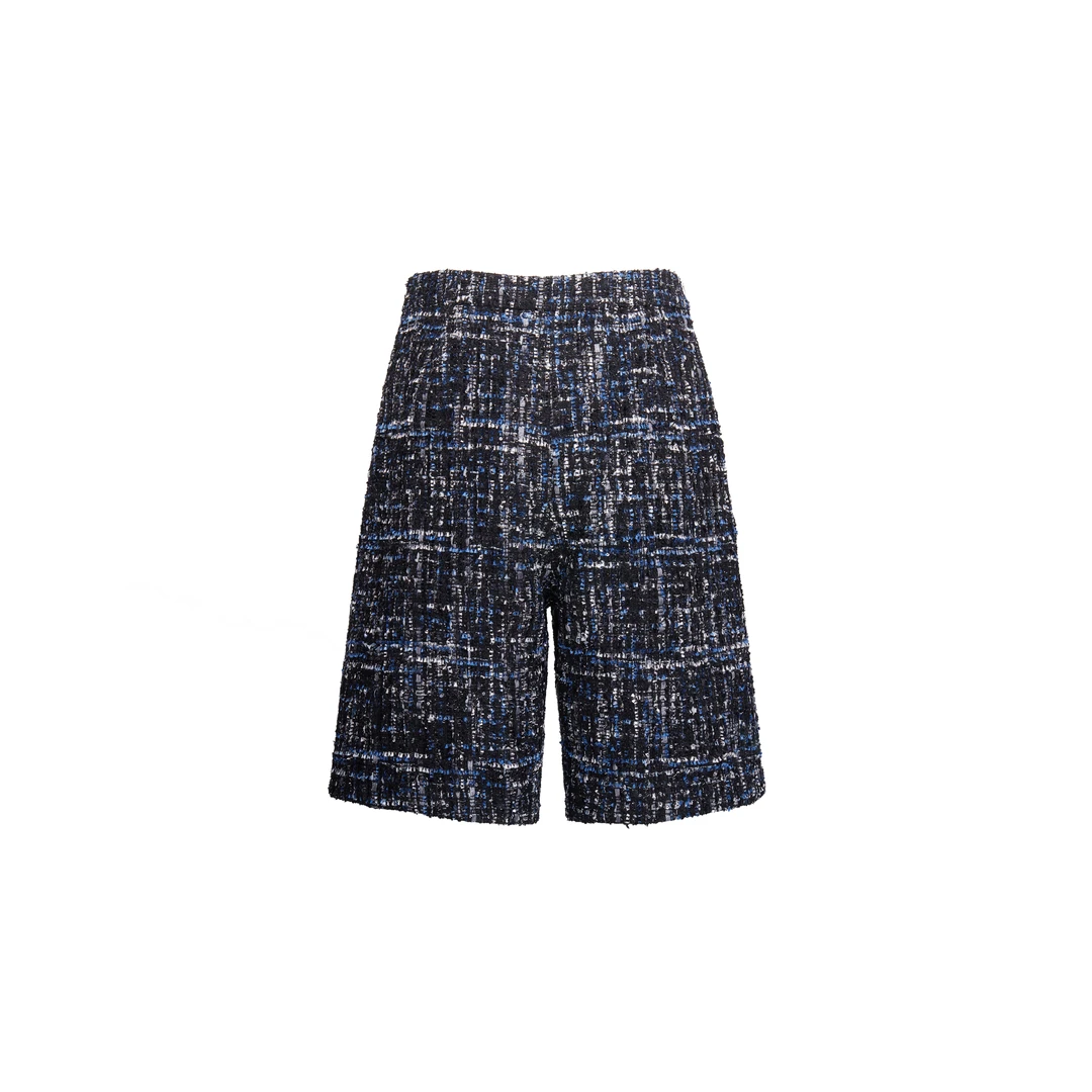 【CHICO专属】粗花呢中裤，暗夜蓝C4AD10115007