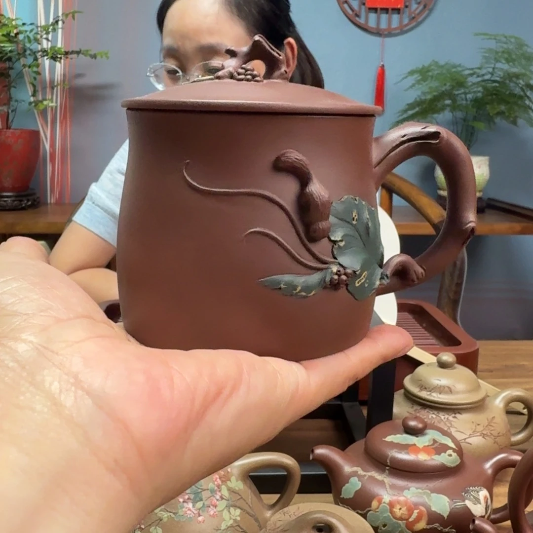 茶壶底槽青小*底槽青松鼠葡萄杯