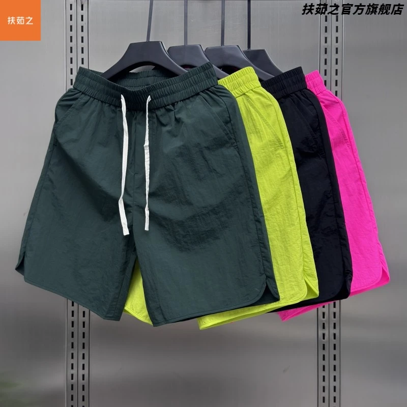 2025夏季新款糖果色运动短裤男士宽松休闲短裤青年帅气五分沙滩裤