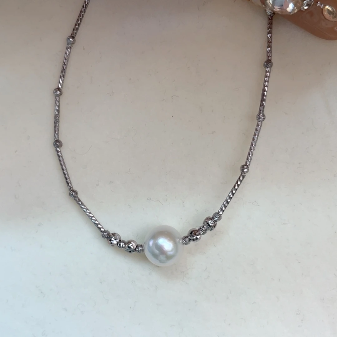 淡水珍珠银S925镶嵌手链