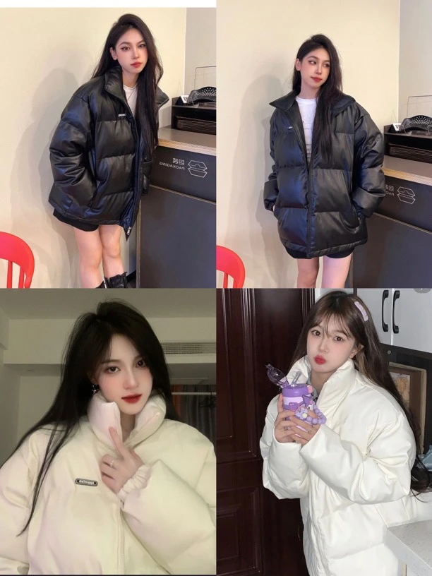 冬季APPM皮U宽松显瘦立领棉服