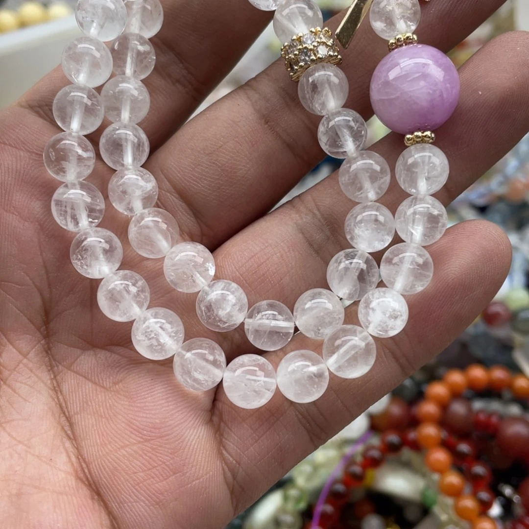 银S925镶嵌手链烟晶