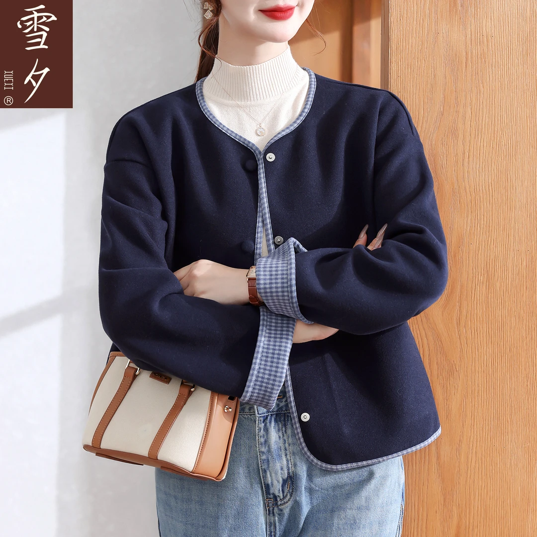 妈妈装秋毛呢外套时尚洋气今年流行中老年女装显年轻小个子上衣服