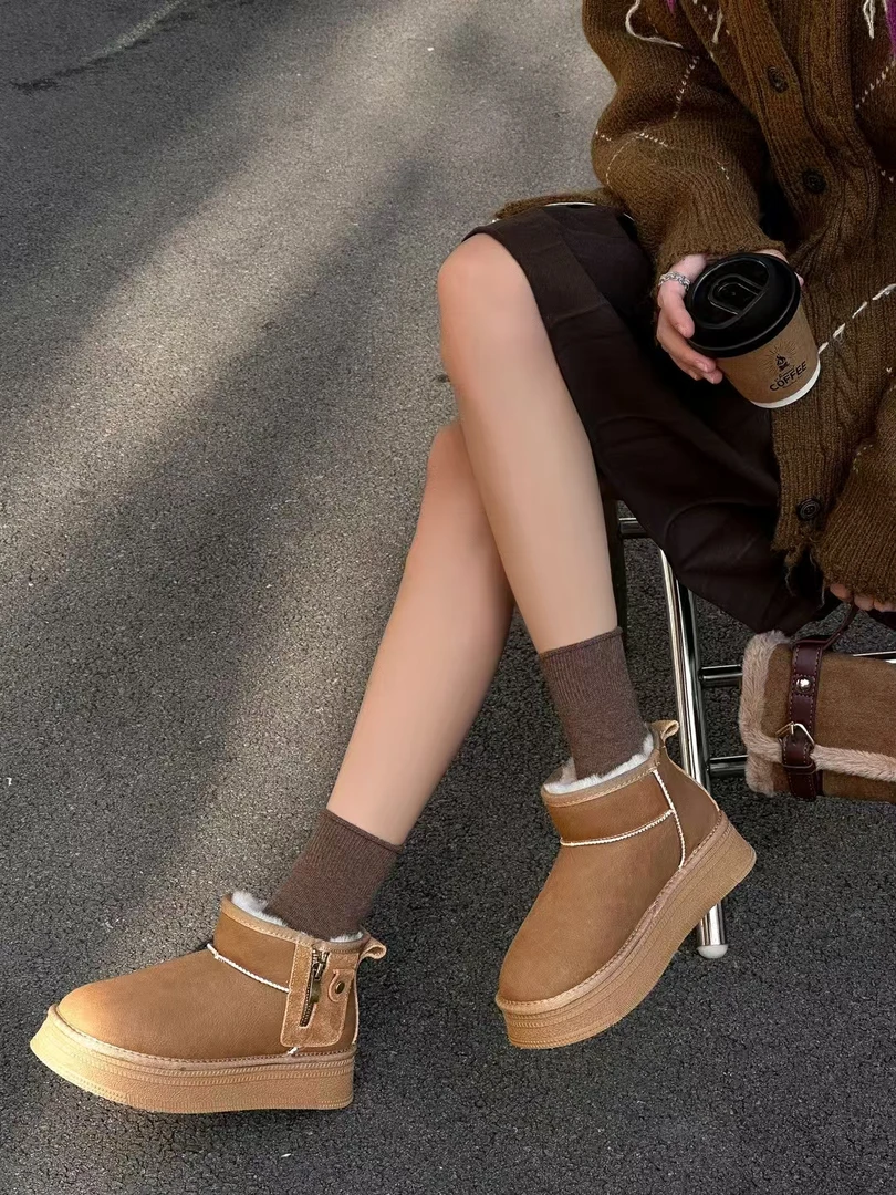 阿丽家休闲百搭时尚雪地靴