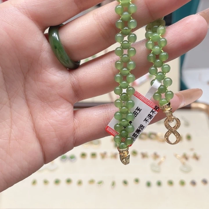 和田玉银S925镶嵌耳饰