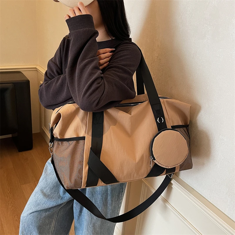 新款大容量旅行包行李袋简约手提斜挎韩版休闲多功能运动健身耐磨