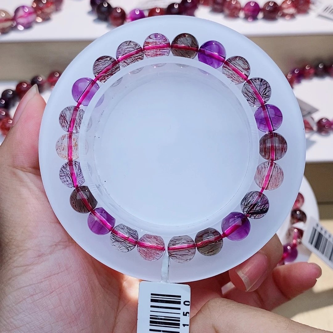 未镶嵌水晶手链黑加仑8+