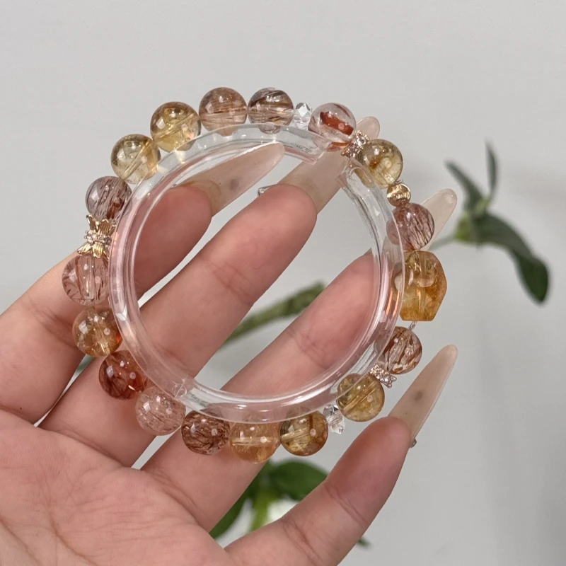 【来财】天然水晶手串黄塔晶黑金超七手串原创小众设计