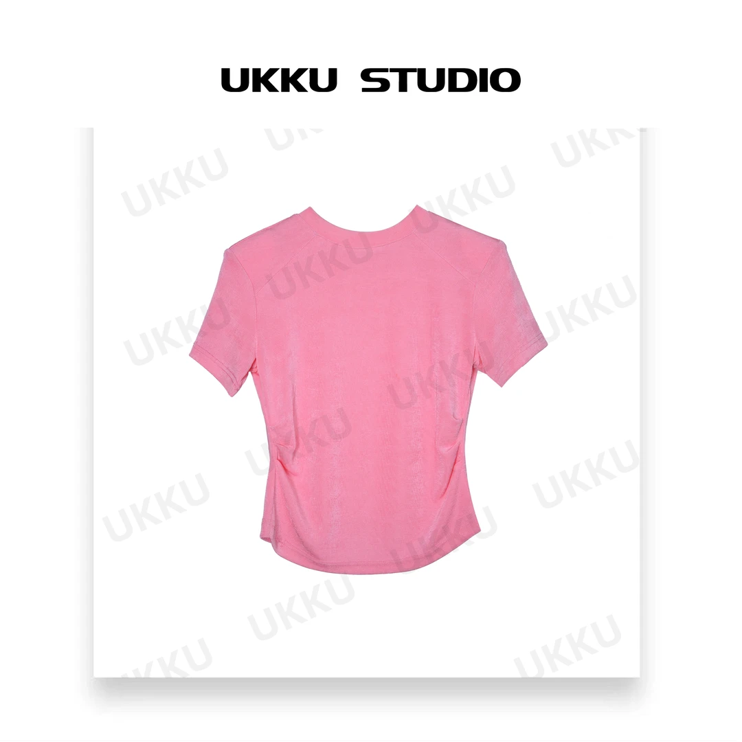 小尧【BASSIRIANA】小众简约纯色款宽松圆领设计师女装T恤210843