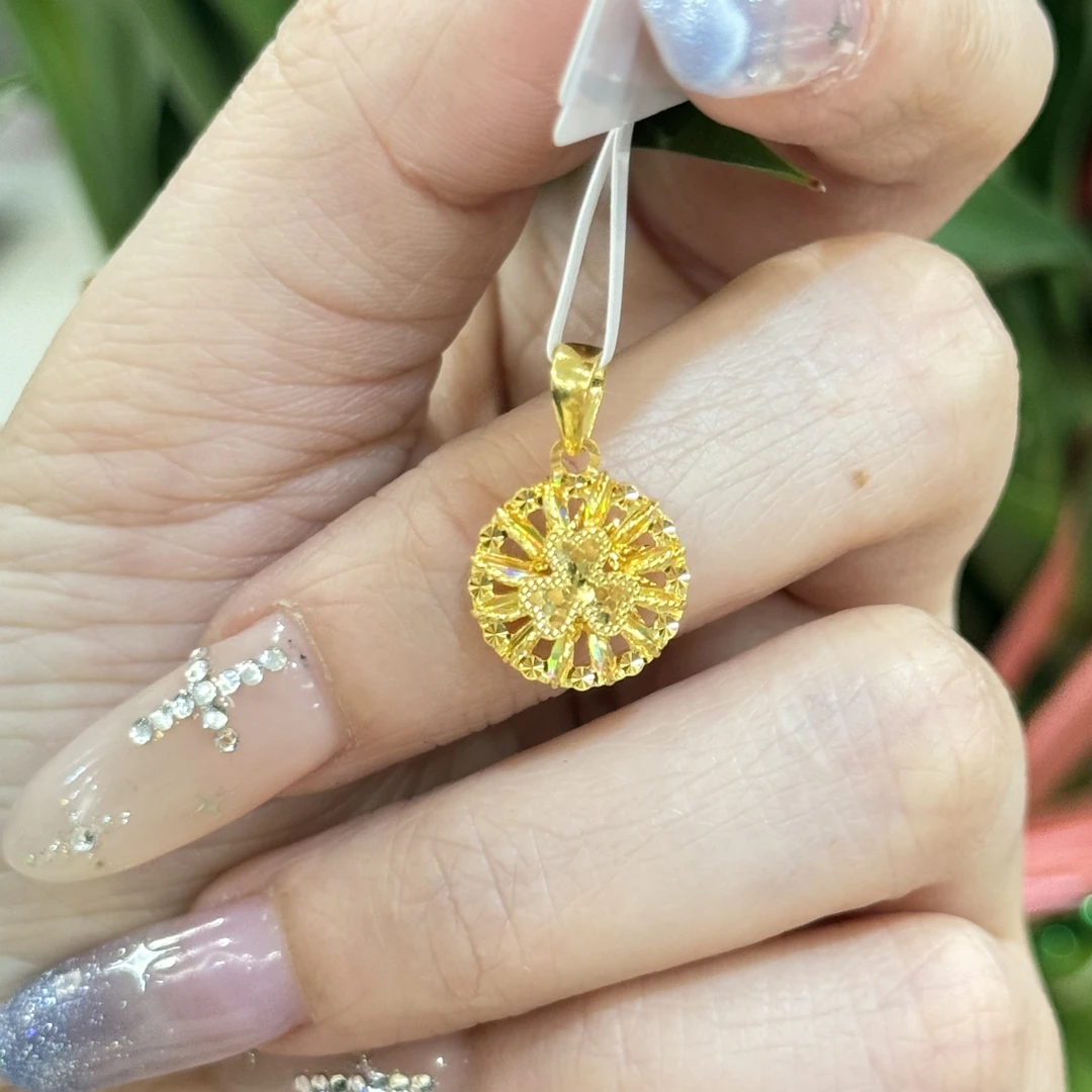 F【幻彩三叶草吊坠】--足金999精工5