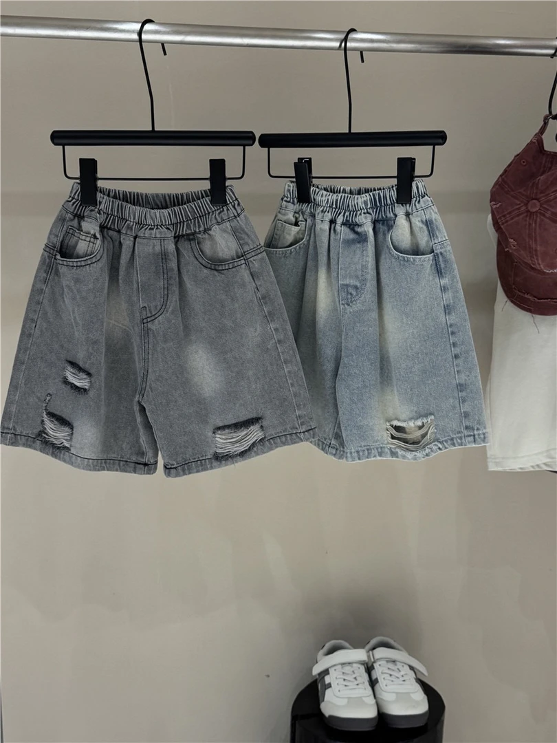 短裤夏季男中腰中裤牛仔裤裤子百搭宽松薄款牛仔裤女童