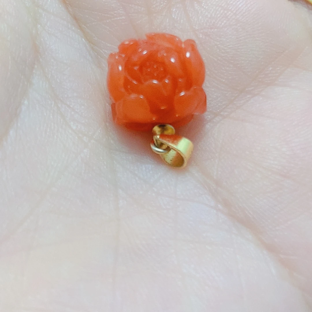 南红玛瑙银S925镶嵌吊坠(不含链)