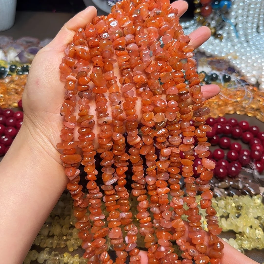 玛瑙/玉髓合金珠宝半成品南红碎碎绕手4圈