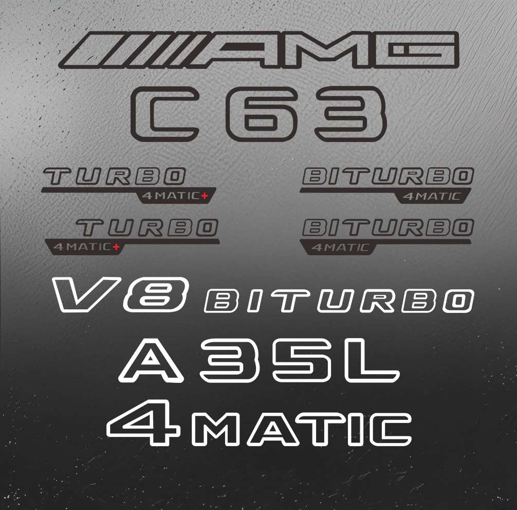 奔驰 AMG 汽车改装的轻量化尾标侧标装饰贴纸拉花