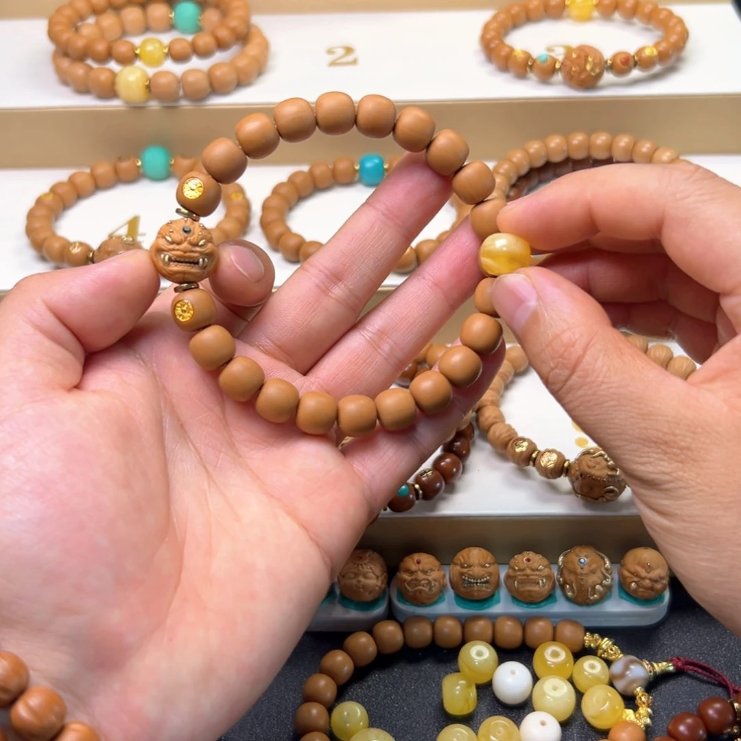 猴头核桃手串昨*。老型双标六目 原矿配饰