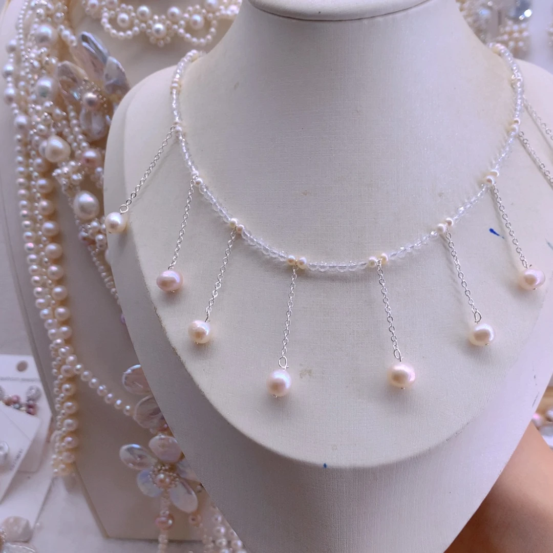 淡水珍珠发夹未镶嵌项链