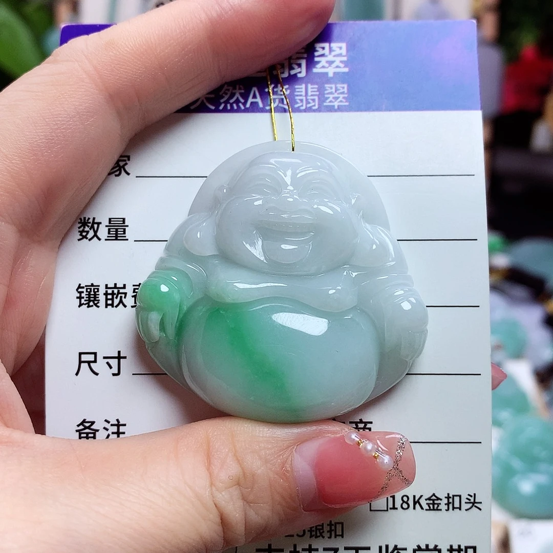 翡翠未镶嵌颈饰佛公16