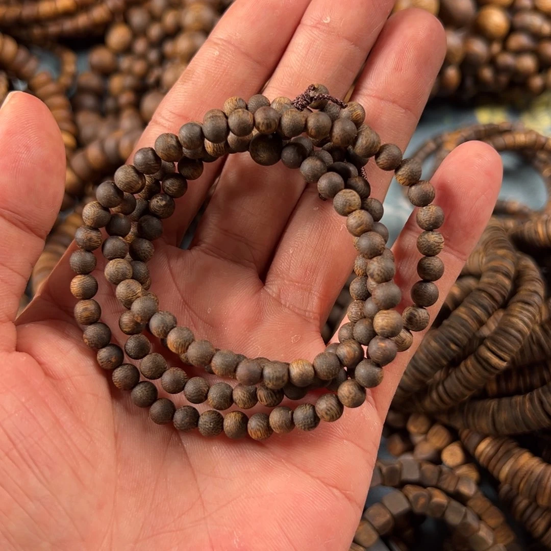 是***^沉香手串圆珠多圈0.5规格13克沉水