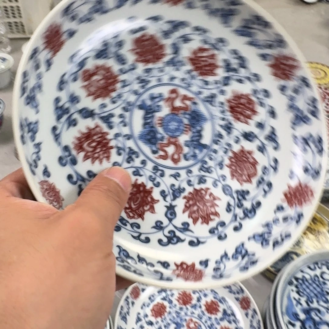 杯釉里红缠枝莲大壶承