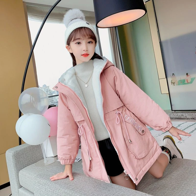 2025新款女童外套加厚中长款风衣中大童洋气小女孩上衣秋冬外穿