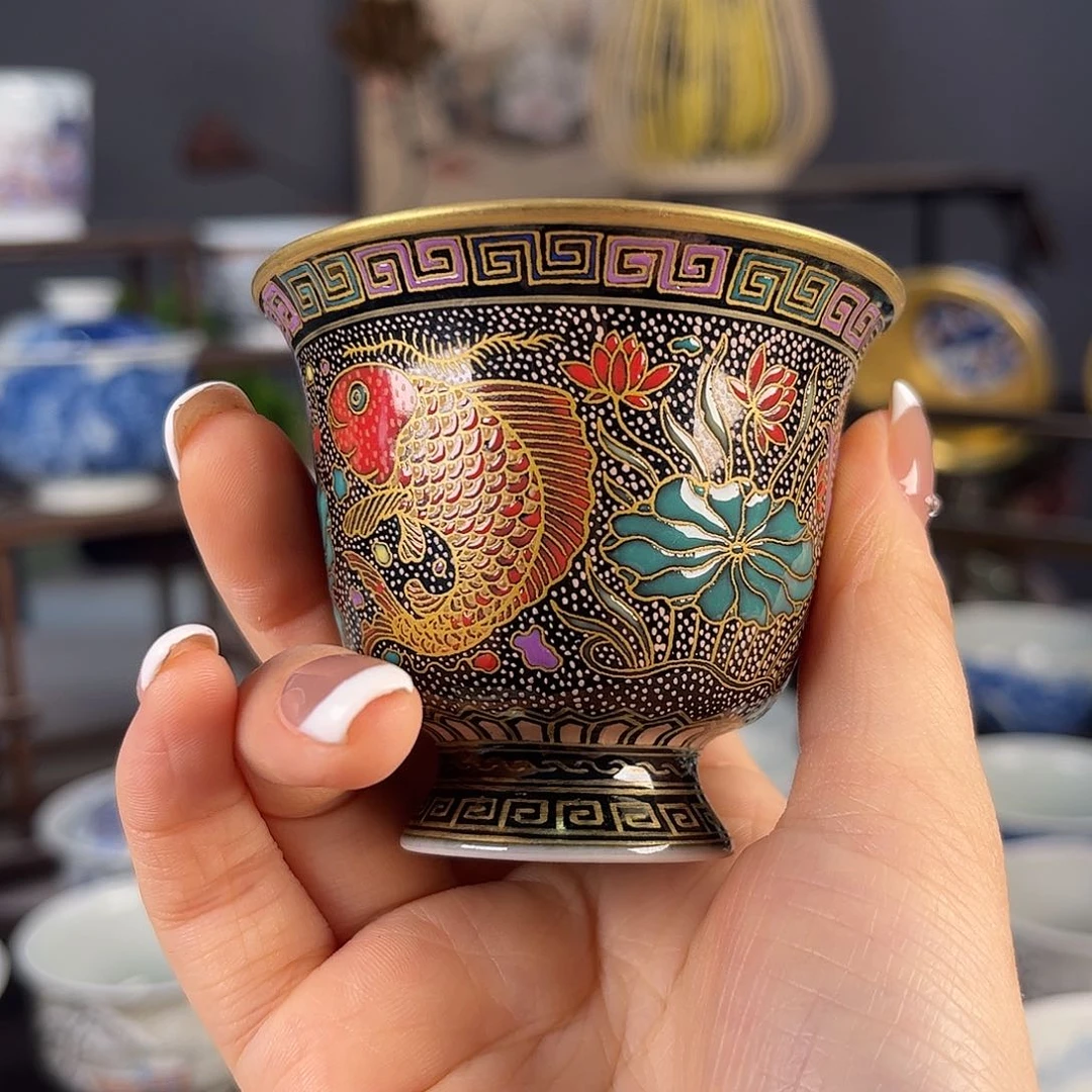 摆件景德镇陶瓷茶杯多人