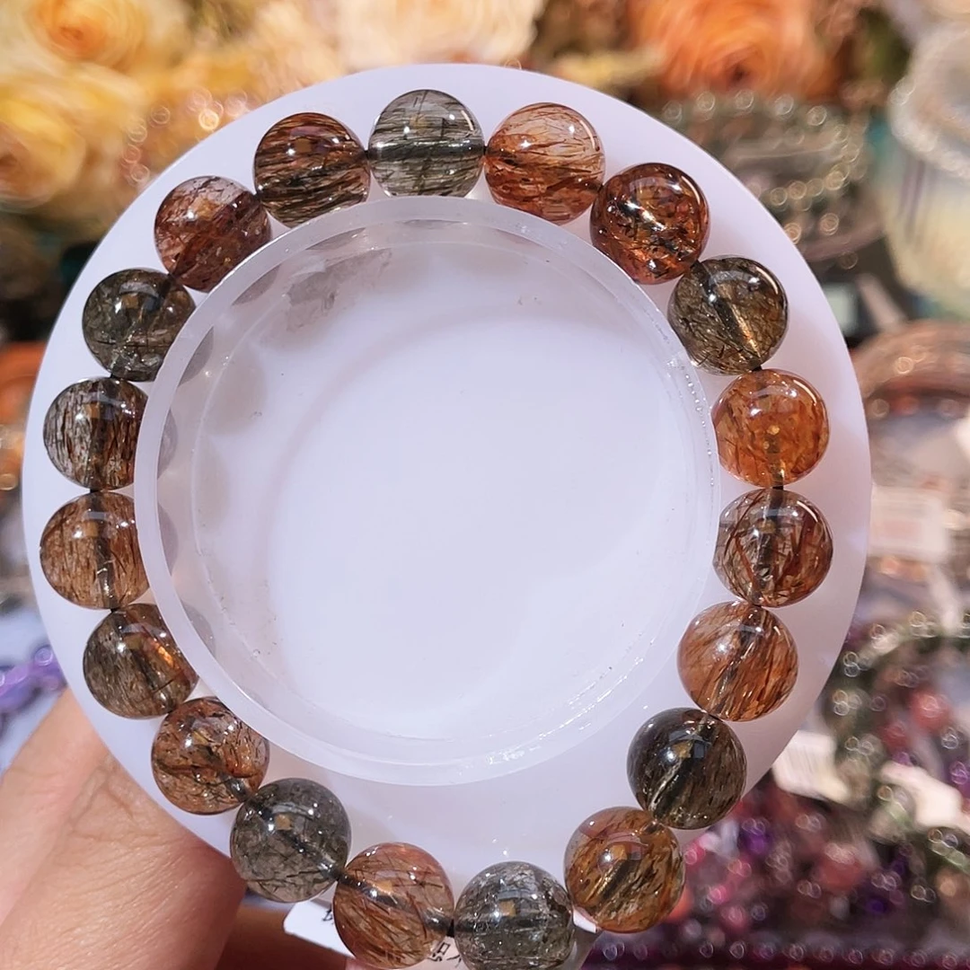 水晶未镶嵌手串10+黑金超