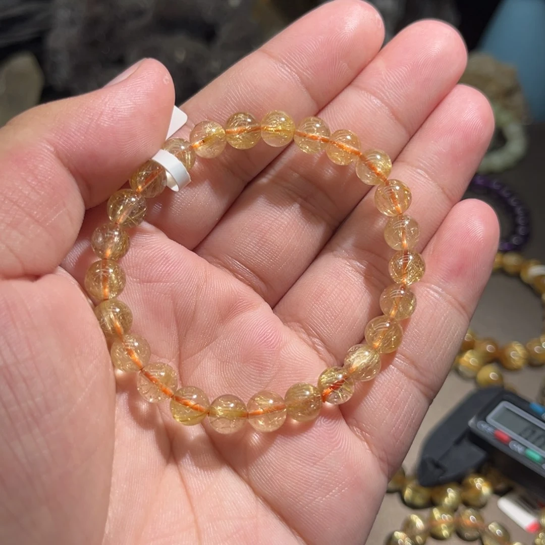 水晶手串未镶嵌金发晶