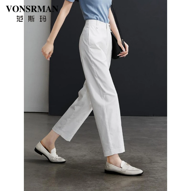 白色设计感直筒裤女2025秋季时尚宽松百搭显瘦休闲通勤薄款裤子潮