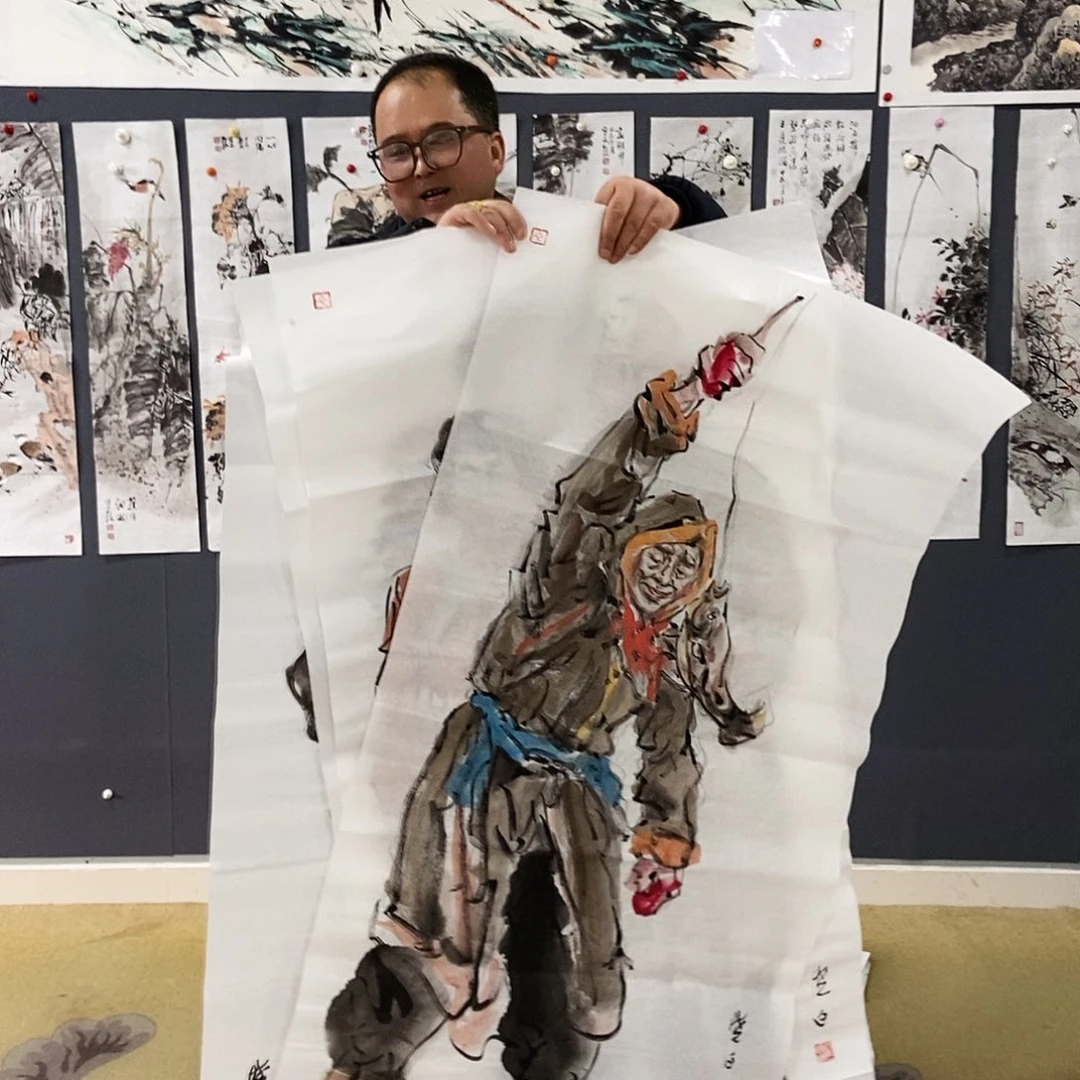 国画石****宫手绘人物作品欣赏70.140