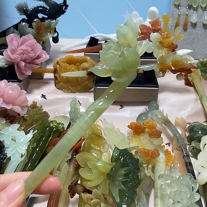 蛇纹石玉未镶嵌发簪