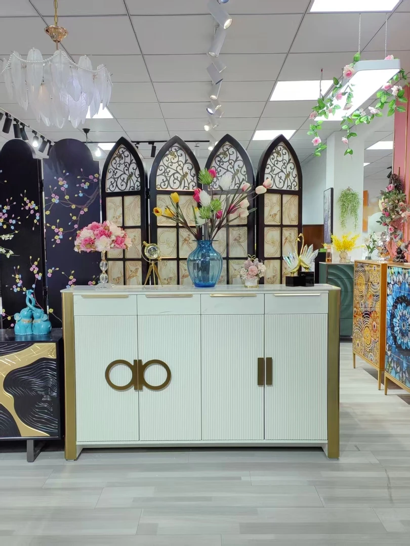 轻奢鞋柜门口玄关柜一体实木现代装饰隔断储物柜门厅柜客厅餐边柜