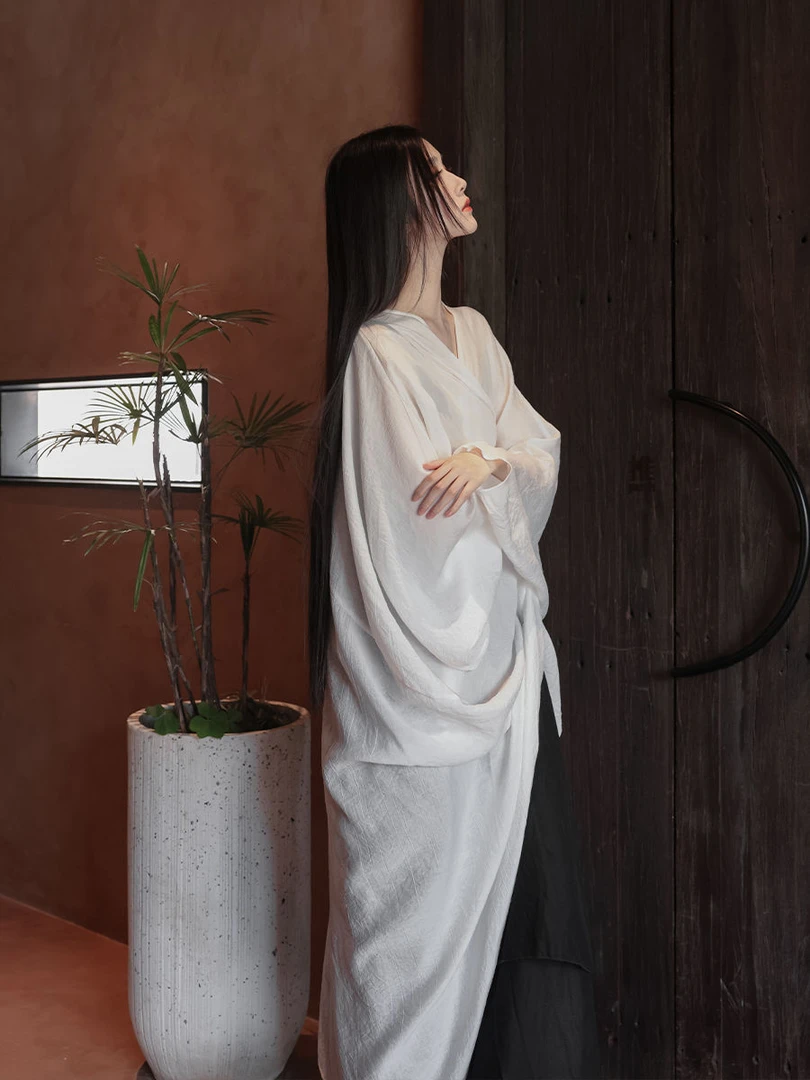 长款V领宽松夏季宽松型薄款小衫春秋中式小众披肩夏