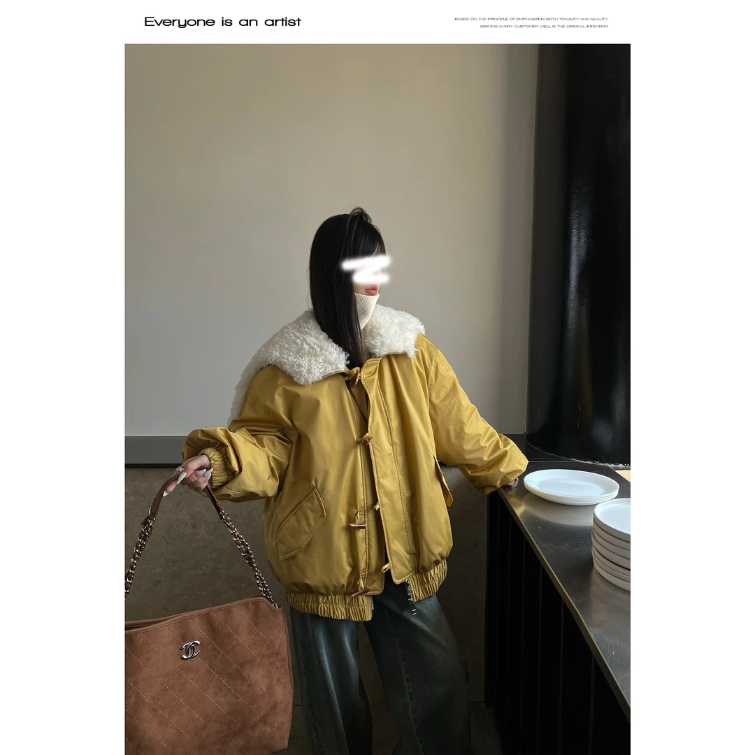 60811韩版翻领羽绒服秋冬款派克服