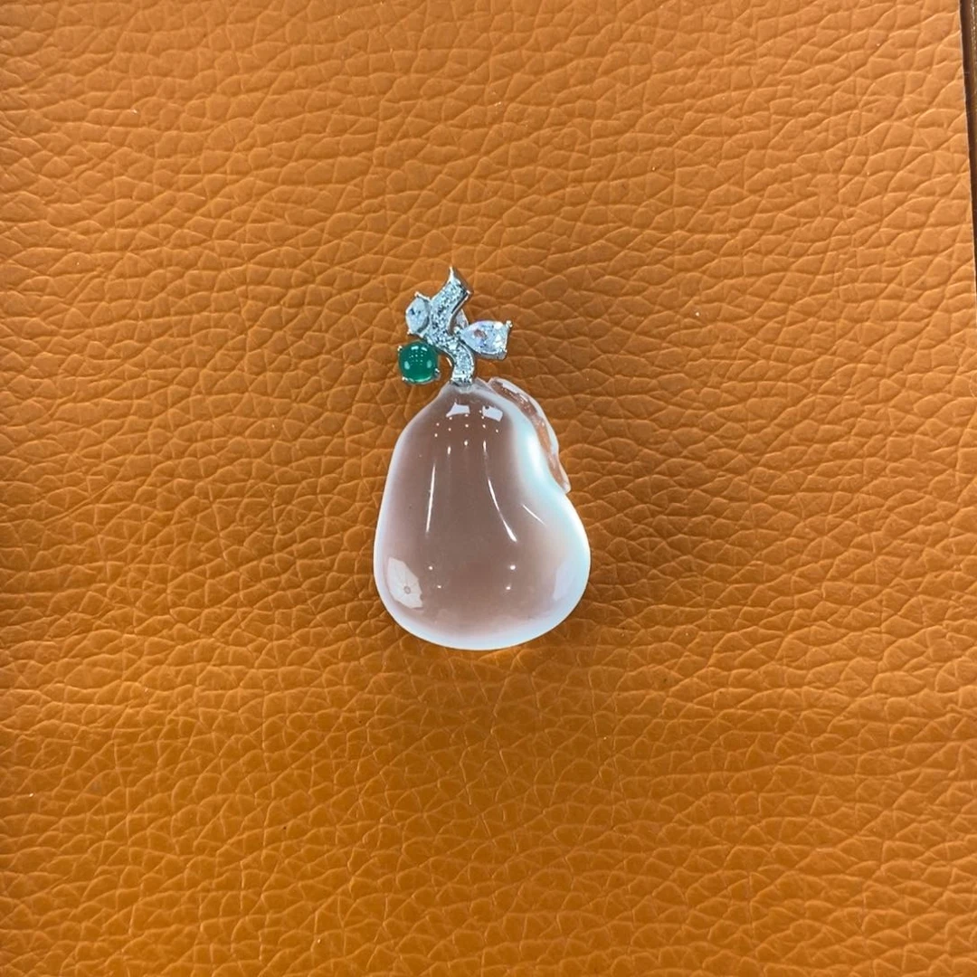 石英质玉吊坠(不含链)银S925镶嵌