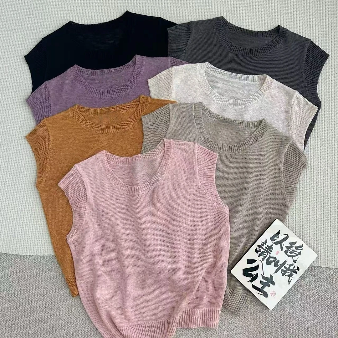 ［家淇定制］新款韩版百搭修身显瘦时尚纯色飞飞袖圆领针织上衣6625