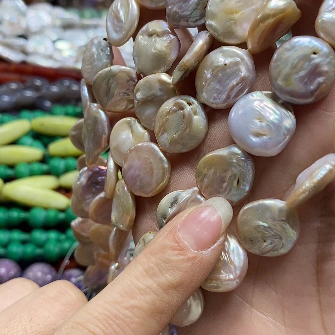 玛瑙/玉髓未镶嵌珠宝半成品天然珍珠巴洛克一条卡15mm