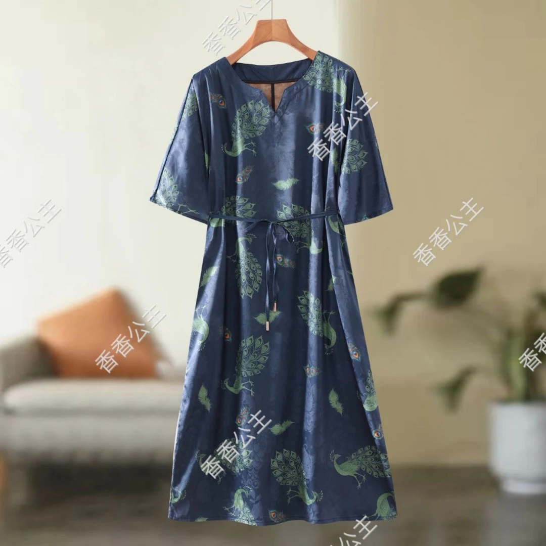 989【蓝凤凰】高端订制连衣裙 休闲女士夏季复古宽松