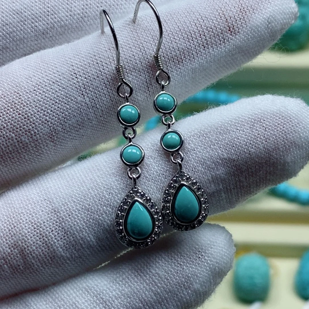 绿松石珠宝奇石银S925镶嵌小*鼠