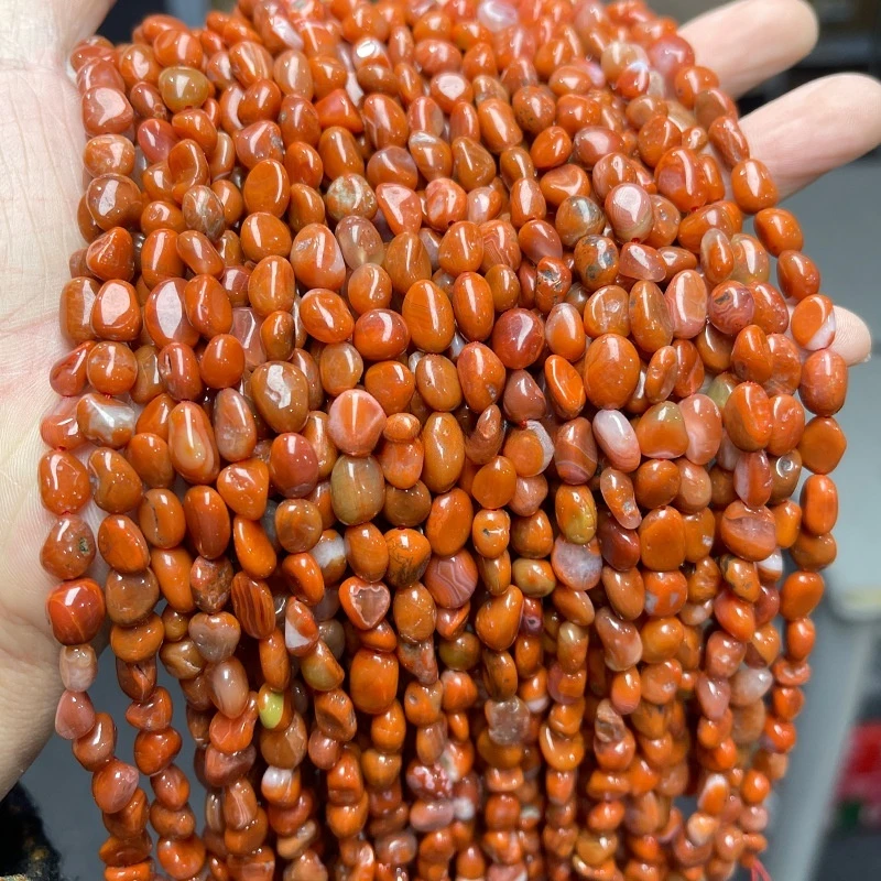6-8m天然南红玛瑙不规则散珠随形珠散珠diy饰品配件批发默认微瑕