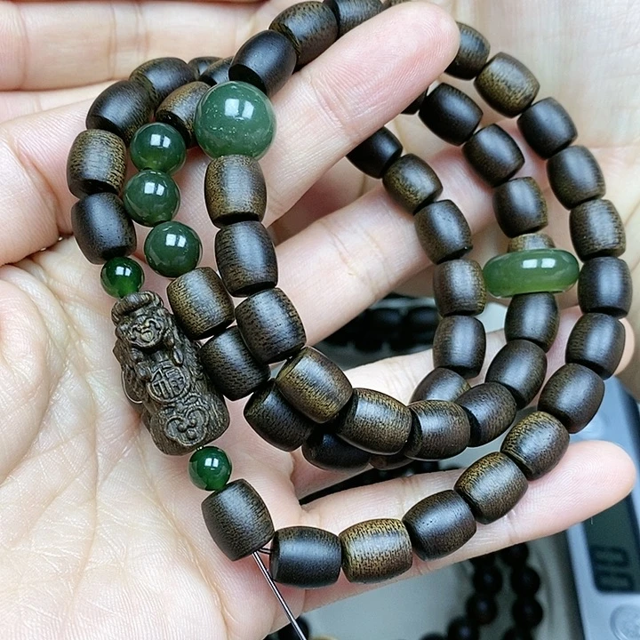 沉香手串业*越南芽庄白棋楠