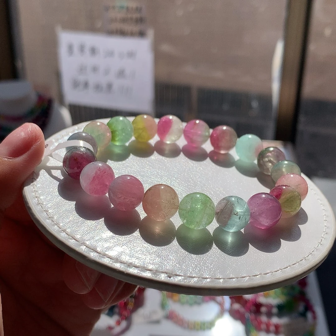 定制碧玺未镶嵌素圈撞色西瓜