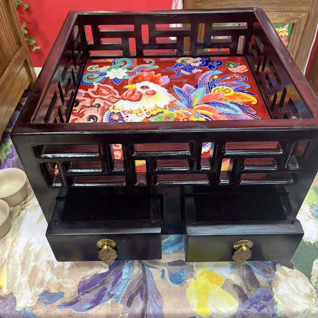 文创复古老榆木客厅卧室庭院办公室摆放收纳装饰雕刻柜