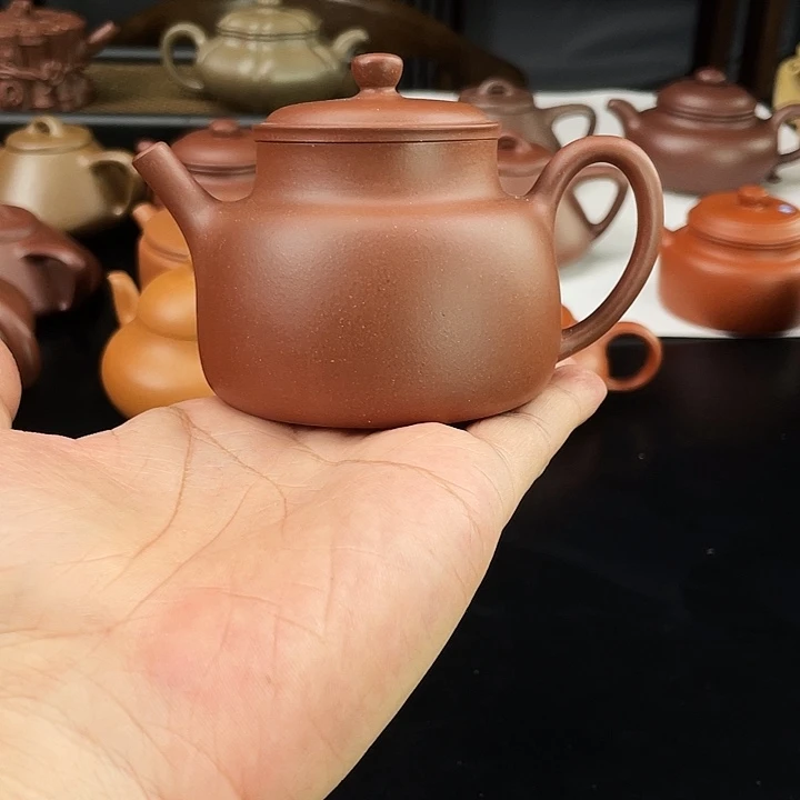 茶壶紫砂宜兴紫砂壶言心140左右容量紫泥