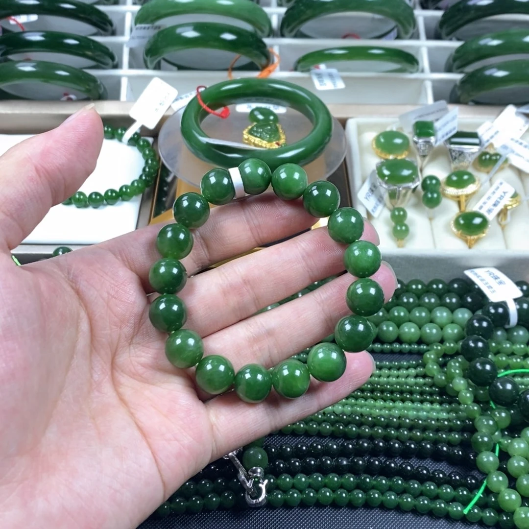 和田玉（碧玉）手串未镶嵌气**℃