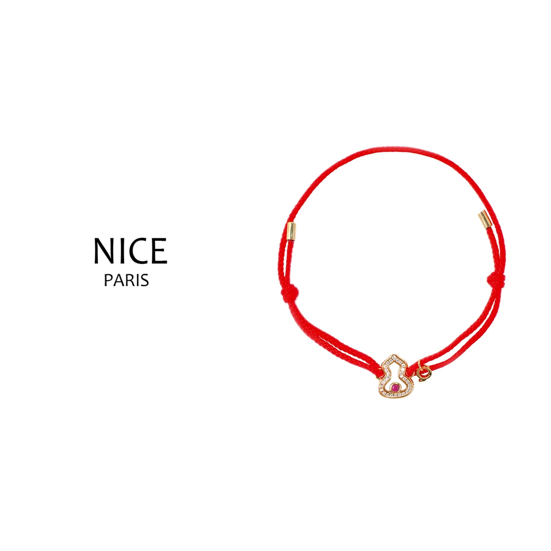 铜合金手链 镀k 【可调节长短】新年红葫芦手绳鸿运当头 4531