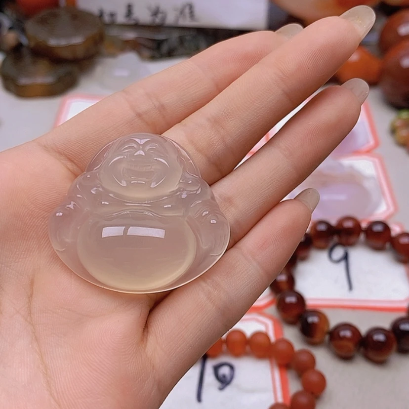 【闪购商品】未镶嵌玛瑙/玉髓珠宝半成品蓝**空