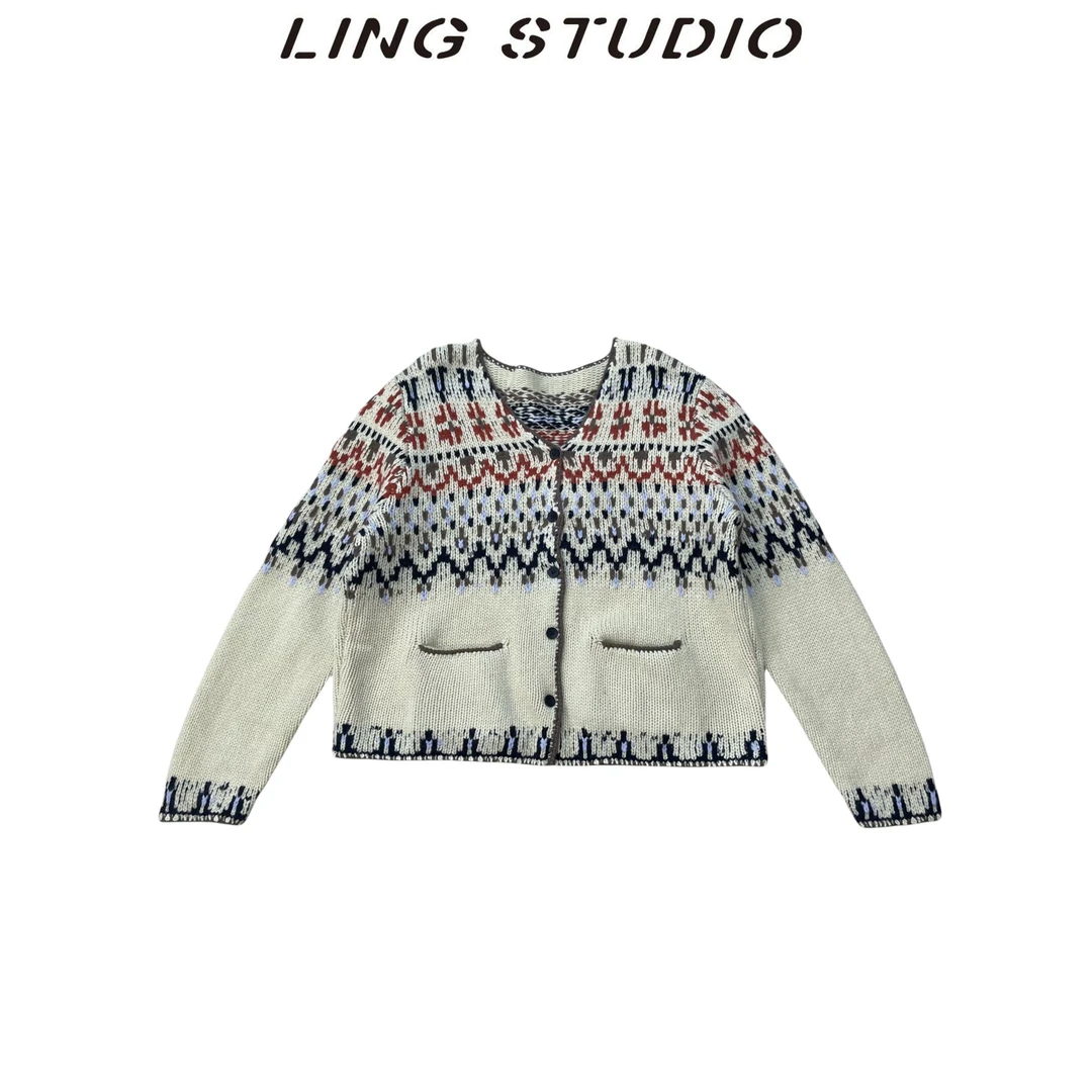 全绵羊毛-零零『』2024秋冬手工编花开衫上衣3092986