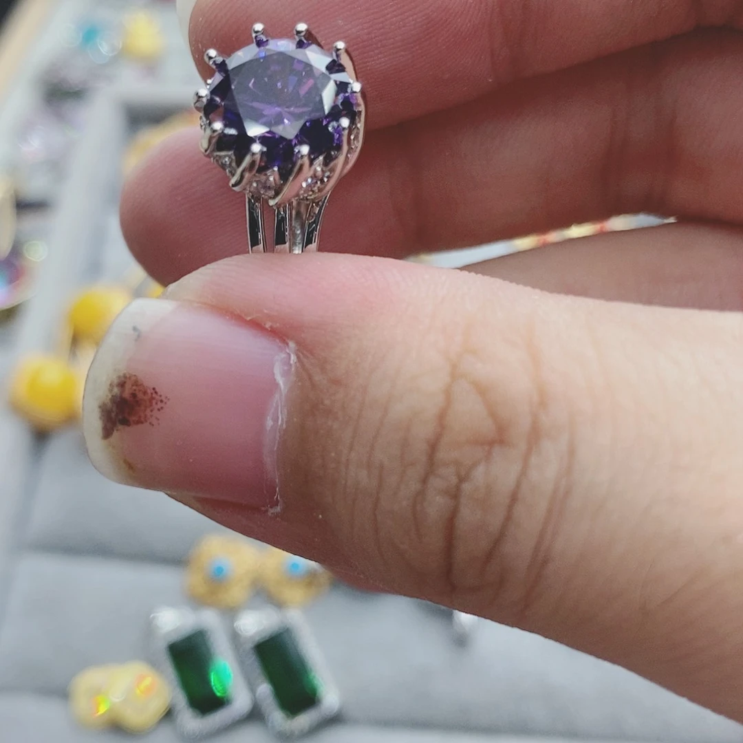 【闪购商品】水晶戒指银S925镶嵌