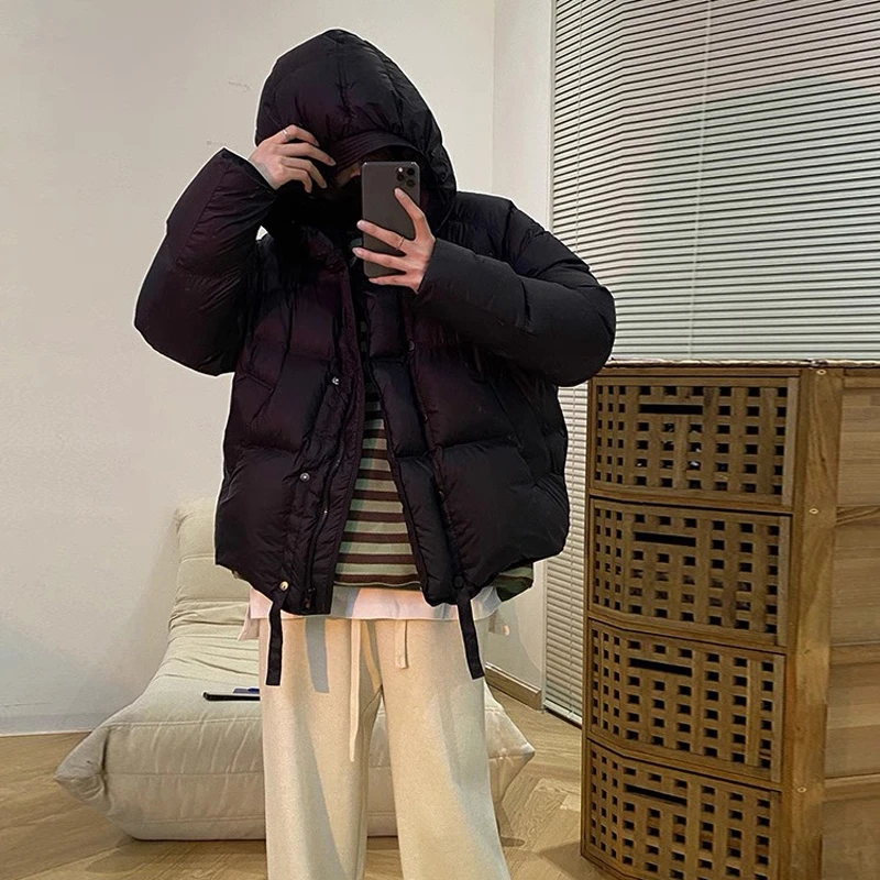 【清仓】2025冬季新款好看泡芙超厚连帽款慵懒风羽绒服外套 2251