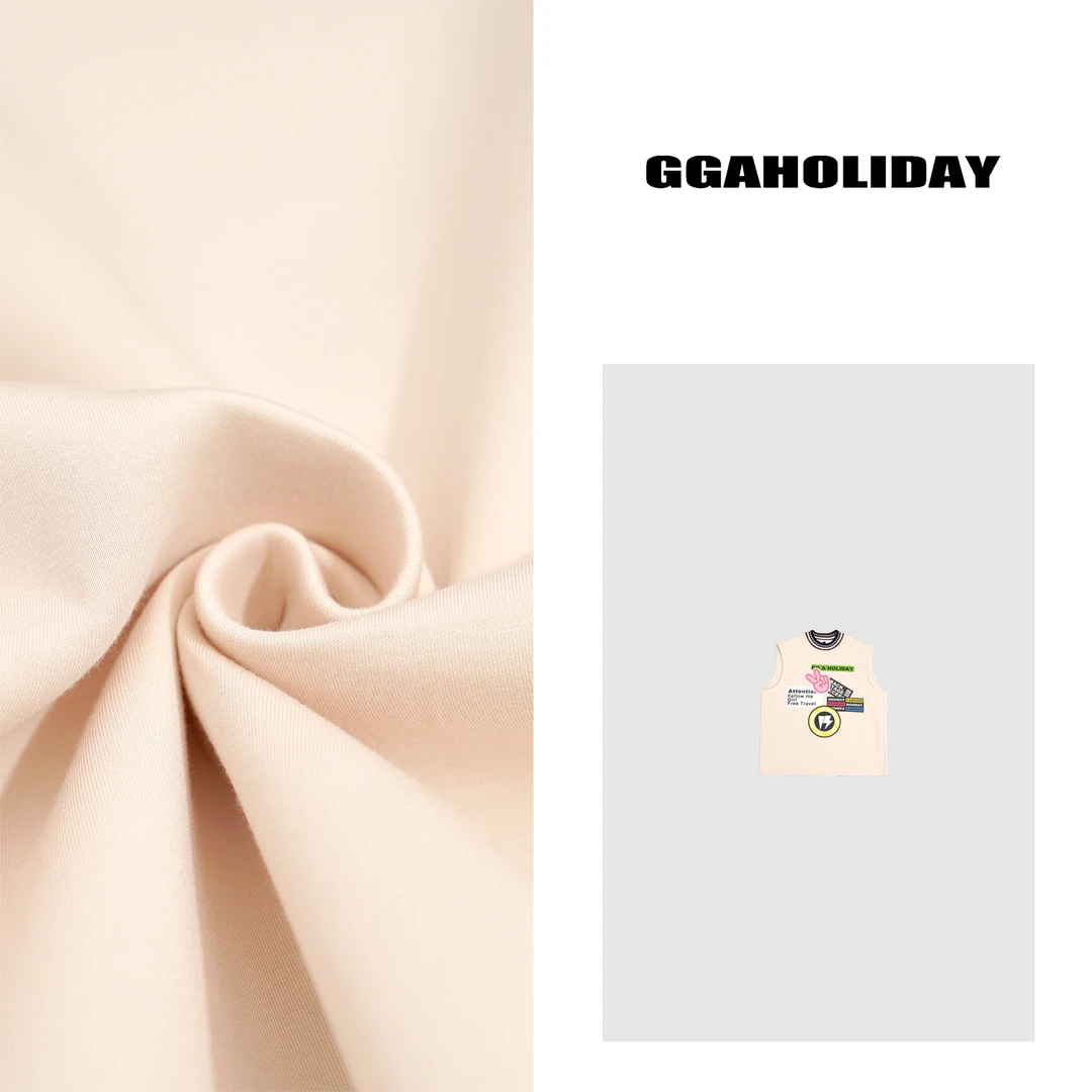 25早春新款轻奢高级感美式街头潮流设计百搭印花无帽马甲 151130